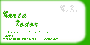marta kodor business card